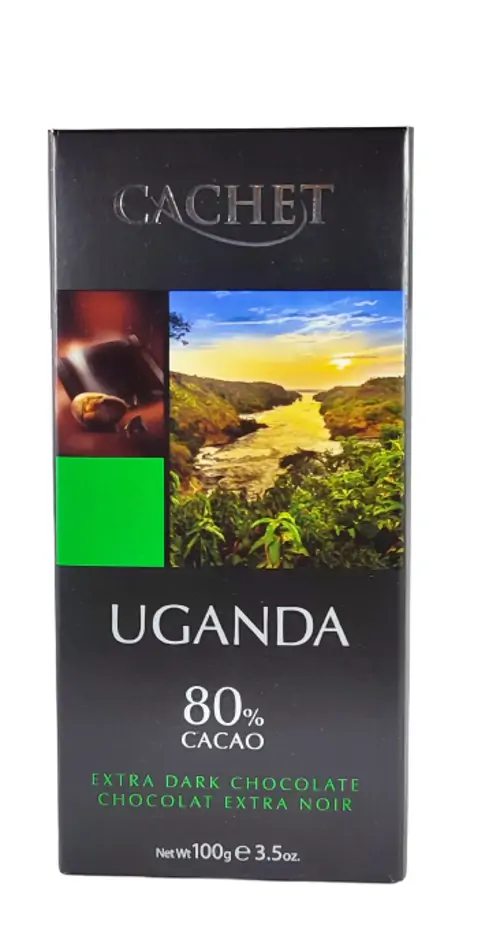 CACHET UGANDA CHOC. NEGRO 80% (100 GR)
