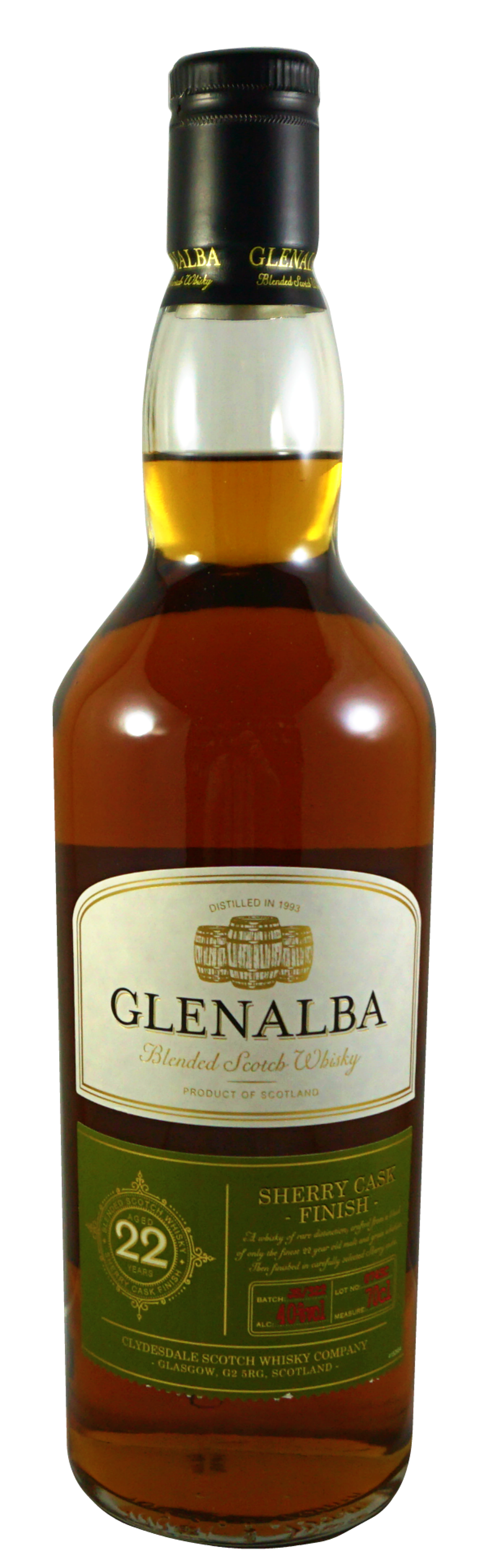 GLENALBA 22 YEARS SHERRY CASK FINISH