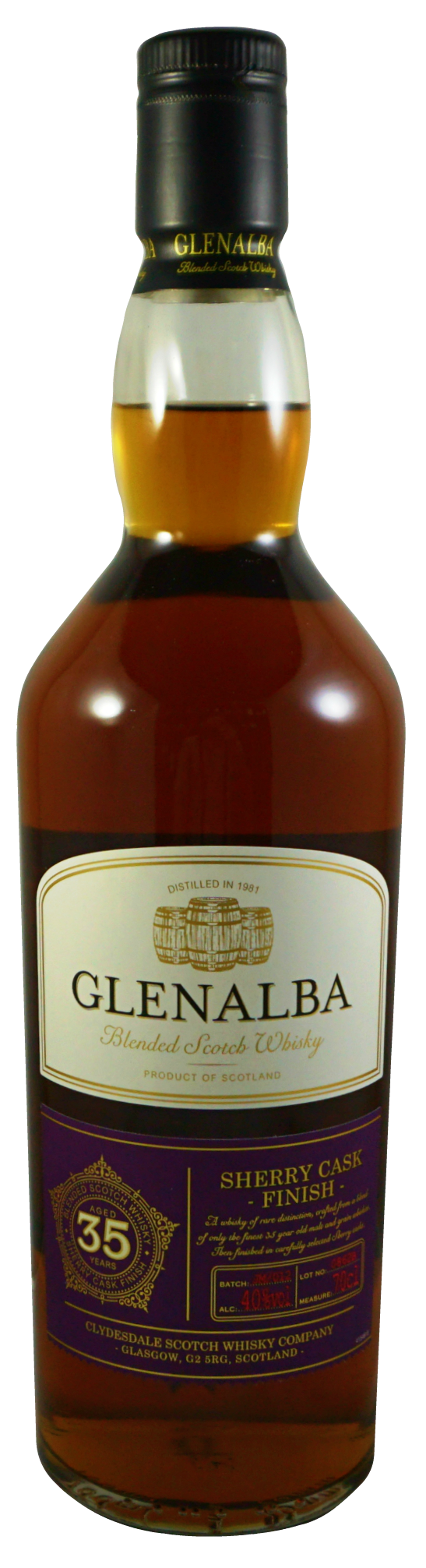 GLENALBA 35 YEARS SHERRY CASK FINISH
