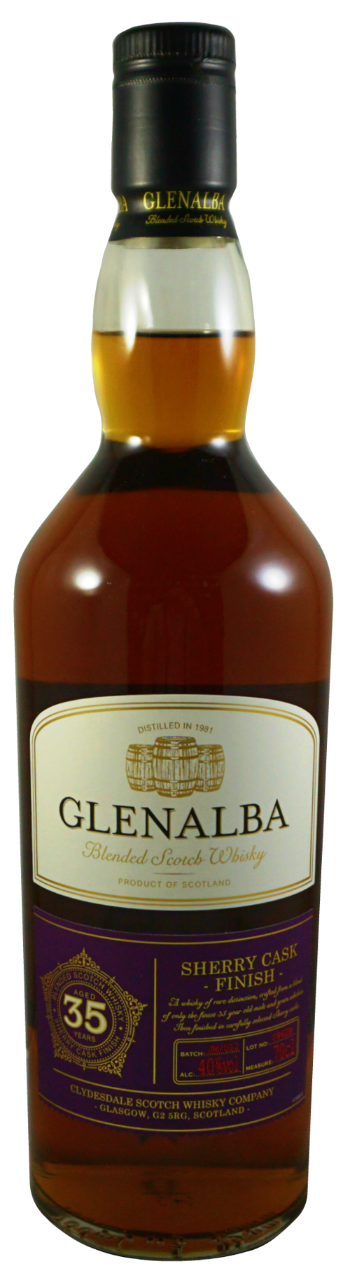 GLENALBA 35 YEARS SHERRY CASK FINISH