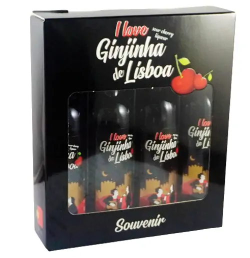 I LOVE LISBOA CHERRY LIQUEUR GIFT BOX 4 MINIATURES
