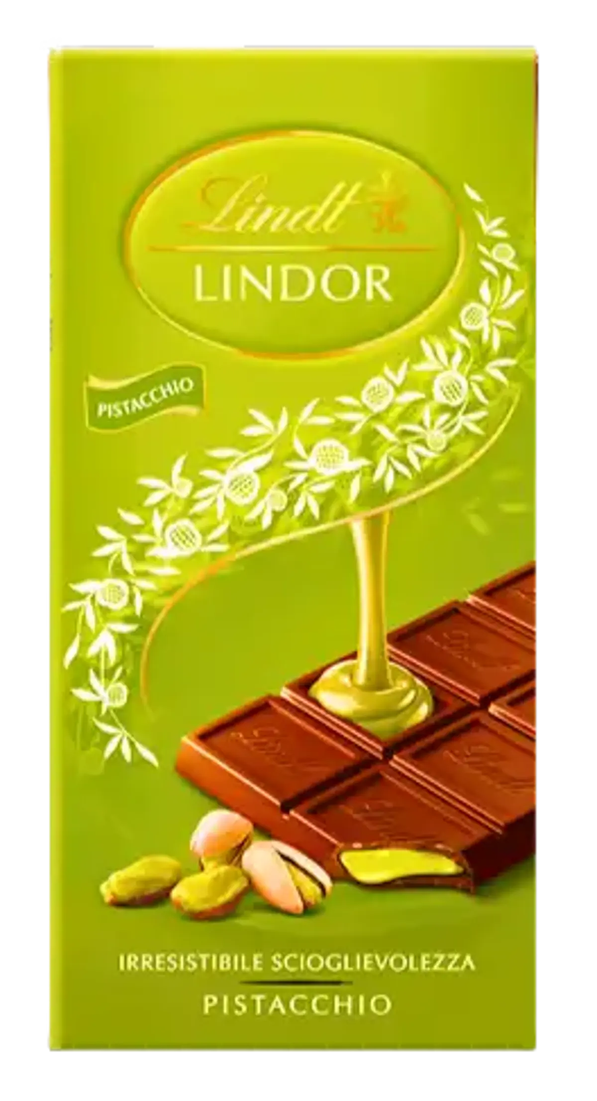 TABLETE CHOCOLATE DE LEITE COM RECHEIO DE PISTÁCIO LINDOR LINDT (100 G)