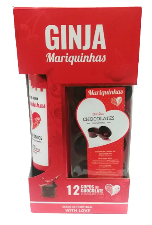 MARIQUINHAS - CHERRY LIQUEUR & 12 CHOCOLATE CUPS
