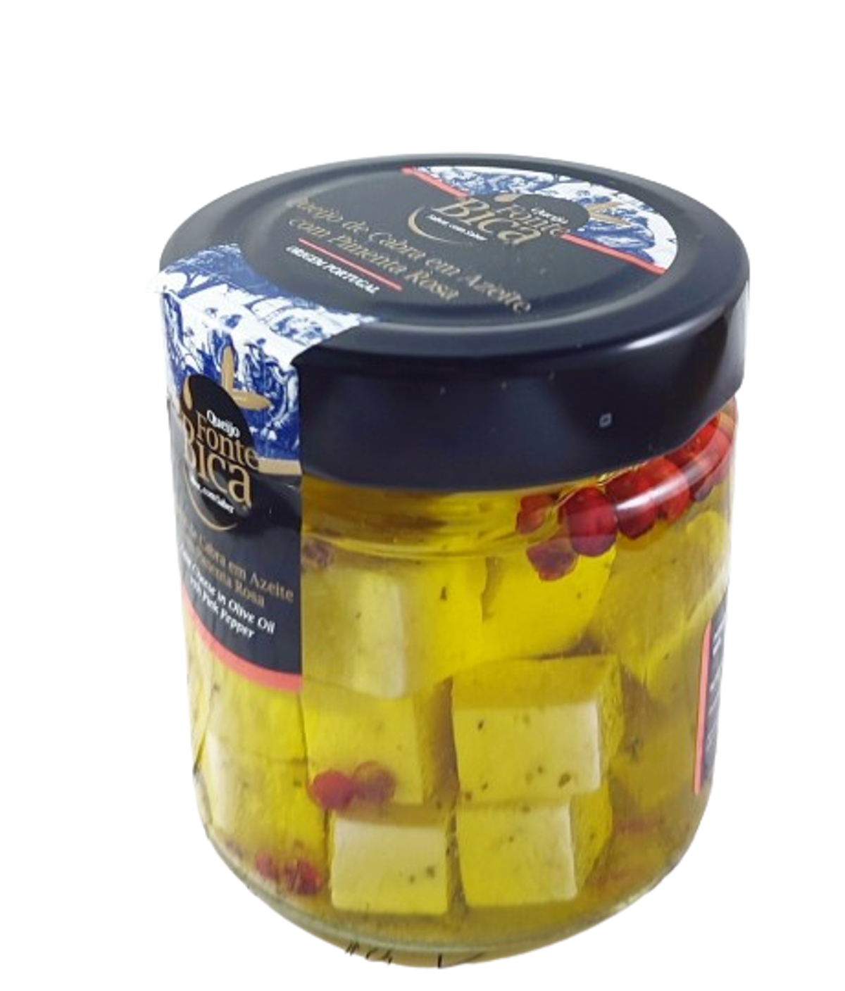 QUEIJO DE CABRA EM AZEITE COM PIMENTA ROSA