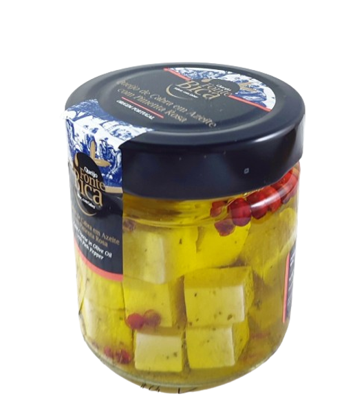 QUEIJO DE CABRA EM AZEITE COM PIMENTA ROSA